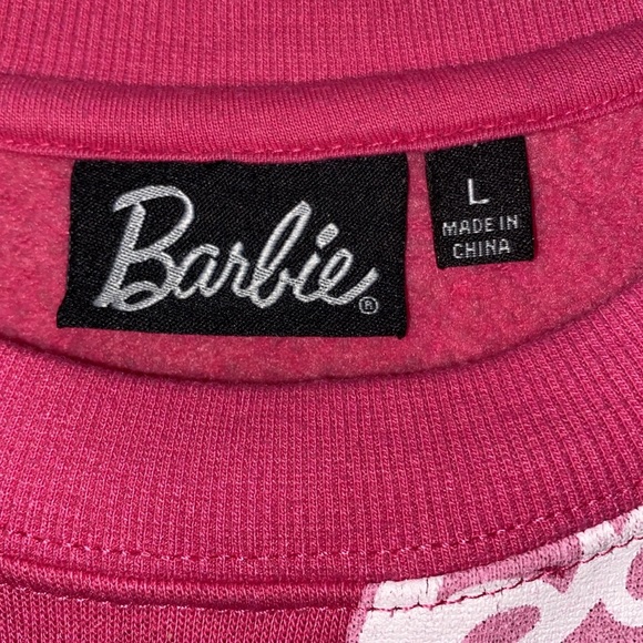 Barbie Crewneck Bubblegum Pink Fleece Sweatshirt-Size Large - Picture 3 of 8